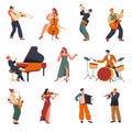 Musicians and performers with instruments vector Royalty Free Stock Photo