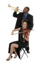 Musicians Play Violin Trumpet Royalty Free Stock Photo