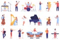 Musicians Playing Icon Set Royalty Free Stock Photo