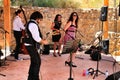 Musicians playing jazz at the local handicraft market in Rojales