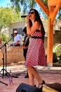 Musicians playing jazz at the local handicraft market in Rojales