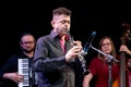 Musicians playing klezmer music during a faculty concert at the Klezfest music festival, London UK