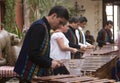 Musicians playing marimba