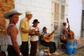 Musicians playing in Trinidad, cuba. Royalty Free Stock Photo