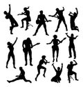 Musicians Rock Pop Band Silhouettes Royalty Free Stock Photo