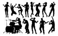 Musicians Rock Pop Band Silhouettes Royalty Free Stock Photo