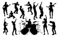 Musicians Rock Pop Band Silhouettes Royalty Free Stock Photo