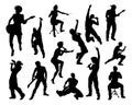 Musicians Rock Pop Band Silhouettes Royalty Free Stock Photo