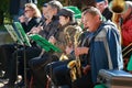 Musicians with saxophone and clarinets Royalty Free Stock Photo