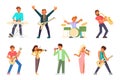 Musicians and singers vector flat icon set Royalty Free Stock Photo