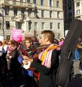 Musicians at the Women`s March, NYC, NY, USA