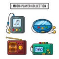 Music player electronic gadget illustration collection Royalty Free Stock Photo