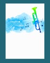 Music graphic with trumpet in vector quality. Royalty Free Stock Photo