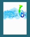 Music graphic with wind instrument in vector quality. Royalty Free Stock Photo