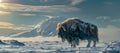 Musk ox in Canadian Arctic snow