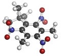 Musk xylene molecule. Highly persistent and bioaccumulative pollutant used as a synthetic musk fragrance.