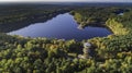 Muskau Arch - a geo park - a babina mine - from a bird`s eye view Royalty Free Stock Photo