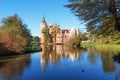 Muskau Palace reflected in the lake in the Lusatia