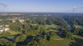 Muskau Park, castle, UNESCO, Poland, 08.2017, aerial view