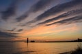 Muskegon lighthouse on Lake Michigan.