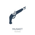 Musket Icon In Trendy Design Style. Musket Icon Isolated On White Background. Musket Vector Icon Simple And Modern Flat Symbol For