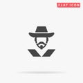 Musketeer flat vector icon. Hand drawn style design illustrations Royalty Free Stock Photo