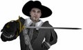 Musketeer with sword Royalty Free Stock Photo