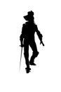 Musketeers black silhouette illustration Royalty Free Stock Photo