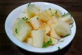Muskmelon Fruit delicious and healthy. Melon slice on plate. Bangladeshi seasonal fruit.