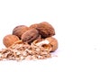 Musli and walnuts healty breakfast Royalty Free Stock Photo