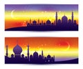 Muslim abstract greeting banners
