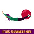 Muslim aerobic icons. Full color