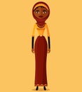 Muslim arab iran business woman vector flat illustration isolate