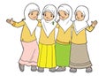 Muslim asian little girls friendship