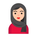 Muslim avatar vector, Muslim people flat icon