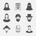 Muslim avatars. Vector signs