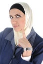 Muslim beauty woman thinking Royalty Free Stock Photo