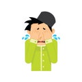 muslim boy crying. Vector illustration decorative design