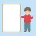 Muslim Boy and an Empty Banner Vector