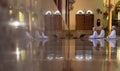 Muslim boys praying together inside the mosque, in Ayudhaya province,