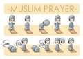 Muslim boys teach the prayer process.