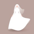 Muslim bride in wedding dress and veil