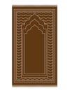 Muslim brown prayer rug. Islamic textile. Minimal design.