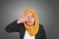 Muslim Businesswoman Covering Eyes Royalty Free Stock Photo