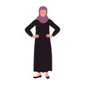 Muslim businesswoman with hands on hips