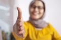 Muslim Businesswoman Offering Hand Shake Royalty Free Stock Photo