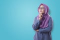 Muslim Businesswoman Thinking Something, Looking to the Side