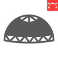 Muslim cap glyph icon, happy ramadan and religion, prayer cap vector icon, vector graphics, editable stroke solid sign Royalty Free Stock Photo