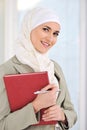 Muslim Caucasian female student