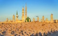 Muslim cemetary at Nabawi Mosque in Madinah. Royalty Free Stock Photo